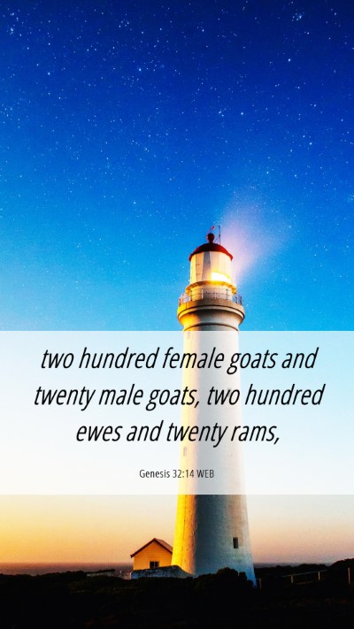 Picture 06 - Genesis 32:14 WEB Mobile Phone Wallpaper - two hundred female goats and twenty male goats, - Mobile Bible Verse Wallpaper