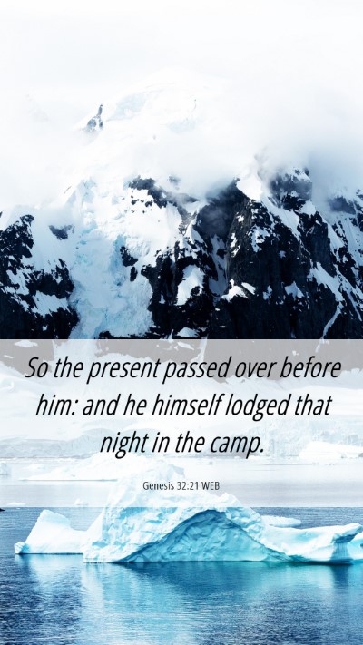 Picture 06 - Genesis 32:21 WEB Mobile Phone Wallpaper - So the present passed over before him: and he - Mobile Bible Verse Wallpaper