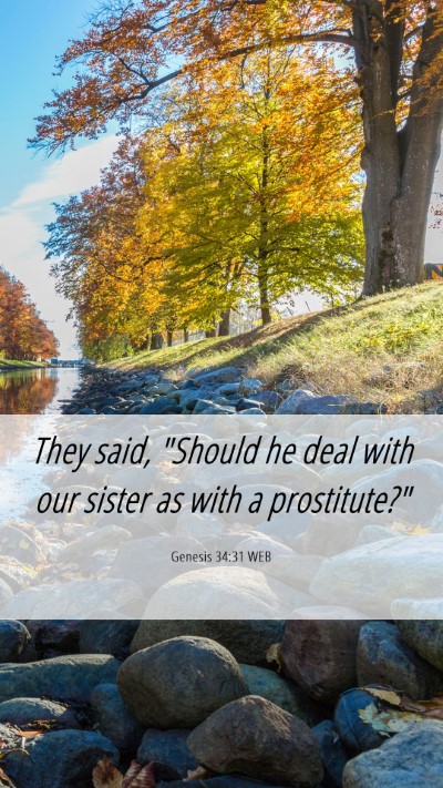 Picture 06 - Genesis 34:31 WEB Mobile Phone Wallpaper - They said, 