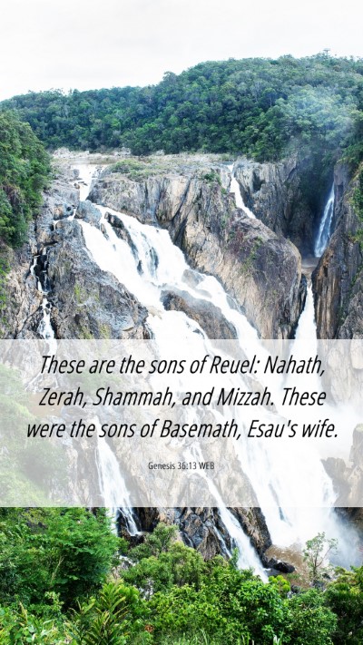 Picture 06 - Genesis 36:13 WEB Mobile Phone Wallpaper - These are the sons of Reuel: Nahath, Zerah, - Mobile Bible Verse Wallpaper