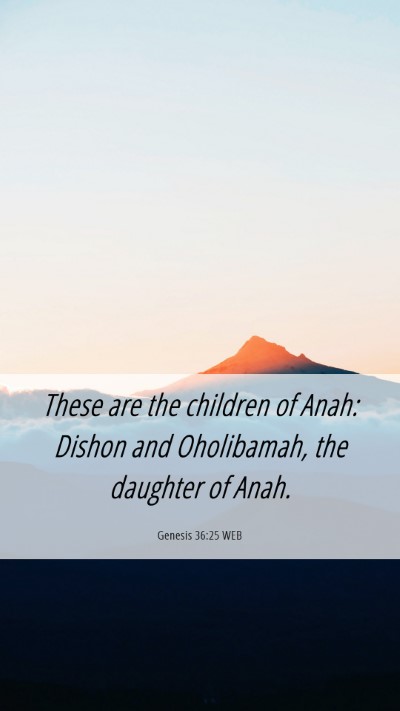 Picture 06 - Genesis 36:25 WEB Mobile Phone Wallpaper - These are the children of Anah: Dishon and - Mobile Bible Verse Wallpaper
