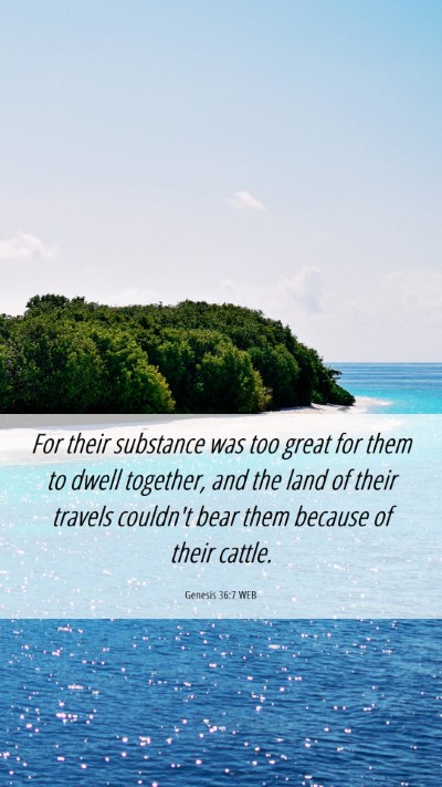Picture 06 - Genesis 36:7 WEB Mobile Phone Wallpaper - For their substance was too great for them to - Mobile Bible Verse Wallpaper