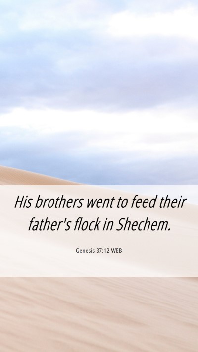 Picture 06 - Genesis 37:12 WEB Mobile Phone Wallpaper - His brothers went to feed their father's flock in - Mobile Bible Verse Wallpaper