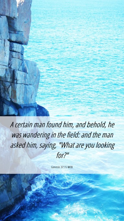 Picture 06 - Genesis 37:15 WEB Mobile Phone Wallpaper - A certain man found him, and behold, he was - Mobile Bible Verse Wallpaper