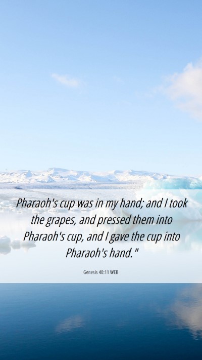 Picture 06 - Genesis 40:11 WEB Mobile Phone Wallpaper - Pharaoh's cup was in my hand; and I took the - Mobile Bible Verse Wallpaper