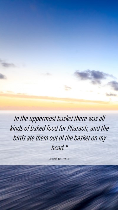 Picture 06 - Genesis 40:17 WEB Mobile Phone Wallpaper - In the uppermost basket there was all kinds of - Mobile Bible Verse Wallpaper