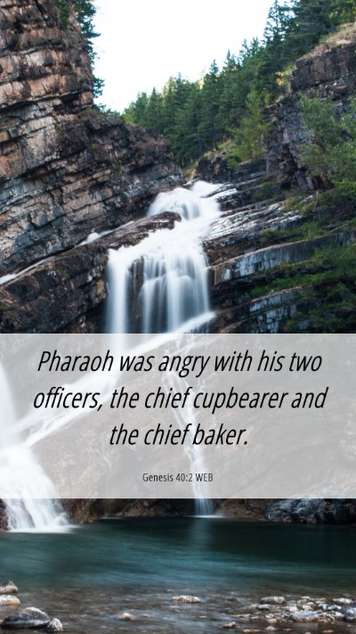 Picture 06 - Genesis 40:2 WEB Mobile Phone Wallpaper - Pharaoh was angry with his two officers, the - Mobile Bible Verse Wallpaper