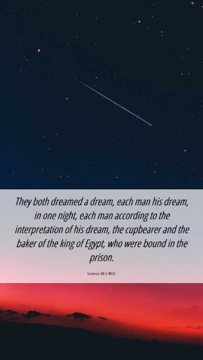 Picture 06 - Genesis 40:5 WEB Mobile Phone Wallpaper - They both dreamed a dream, each man his dream, in - Mobile Bible Verse Wallpaper