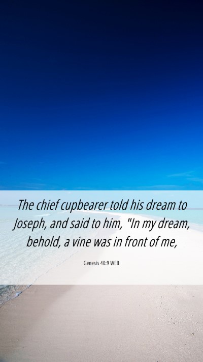 Picture 06 - Genesis 40:9 WEB Mobile Phone Wallpaper - The chief cupbearer told his dream to Joseph, and - Mobile Bible Verse Wallpaper
