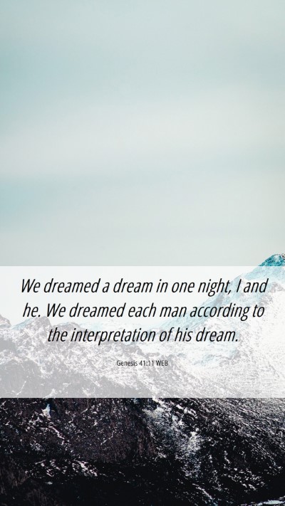 Picture 06 - Genesis 41:11 WEB Mobile Phone Wallpaper - We dreamed a dream in one night, I and he. We - Mobile Bible Verse Wallpaper