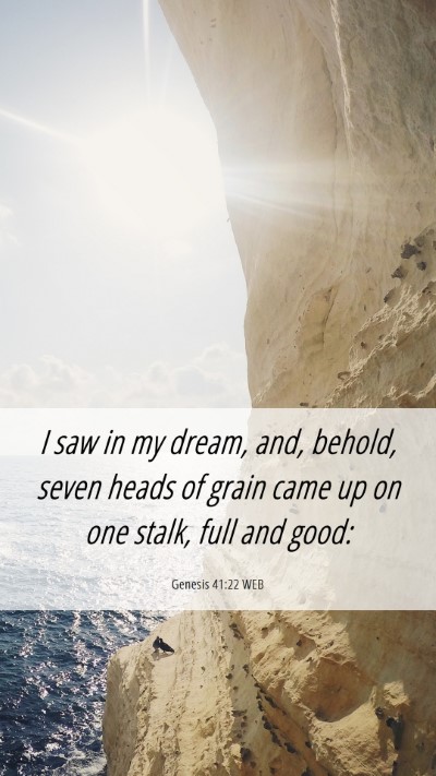Picture 06 - Genesis 41:22 WEB Mobile Phone Wallpaper - I saw in my dream, and, behold, seven heads of - Mobile Bible Verse Wallpaper