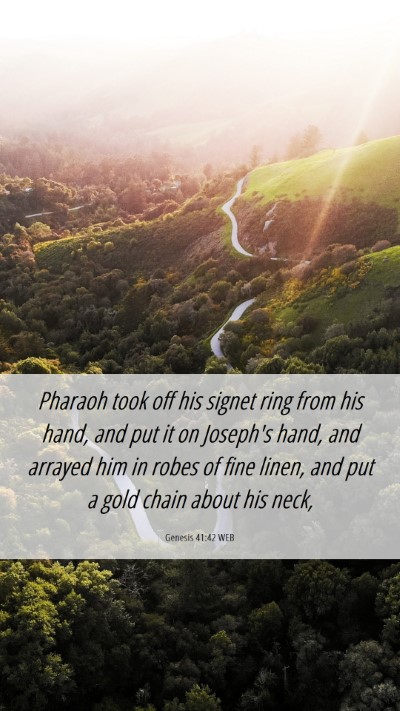 Picture 06 - Genesis 41:42 WEB Mobile Phone Wallpaper - Pharaoh took off his signet ring from his hand, - Mobile Bible Verse Wallpaper