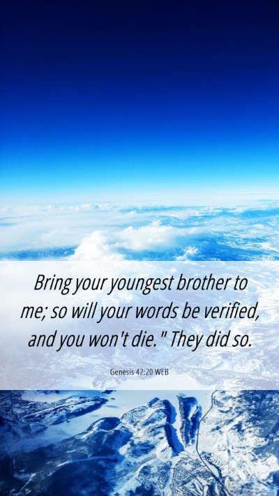 Picture 06 - Genesis 42:20 WEB Mobile Phone Wallpaper - Bring your youngest brother to me; so will your - Mobile Bible Verse Wallpaper