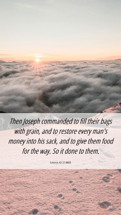 Picture 06 - Genesis 42:25 WEB Mobile Phone Wallpaper - Then Joseph commanded to fill their bags with - Mobile Bible Verse Wallpaper