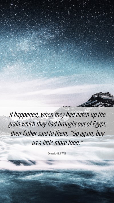 Picture 06 - Genesis 43:2 WEB Mobile Phone Wallpaper - It happened, when they had eaten up the grain - Mobile Bible Verse Wallpaper