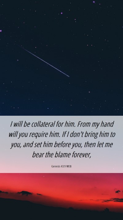 Picture 06 - Genesis 43:9 WEB Mobile Phone Wallpaper - I will be collateral for him. From my hand will - Mobile Bible Verse Wallpaper