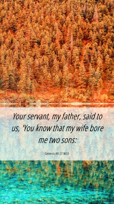 Picture 06 - Genesis 44:27 WEB Mobile Phone Wallpaper - Your servant, my father, said to us, 'You know - Mobile Bible Verse Wallpaper