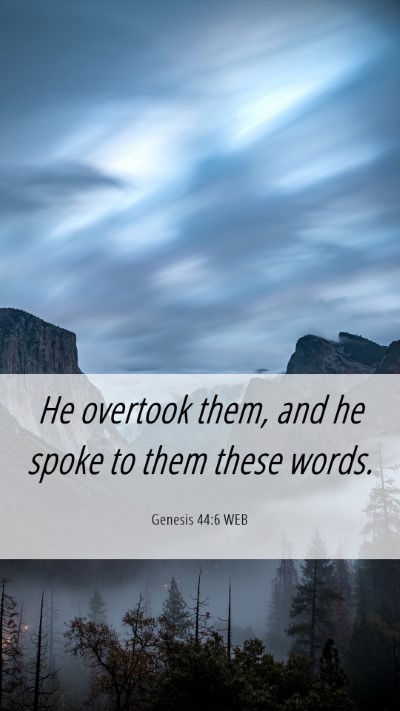 Picture 06 - Genesis 44:6 WEB Mobile Phone Wallpaper - He overtook them, and he spoke to them these - Mobile Bible Verse Wallpaper