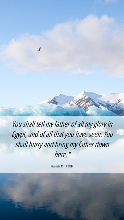 Picture 06 - Genesis 45:13 WEB Mobile Phone Wallpaper - You shall tell my father of all my glory in - Mobile Bible Verse Wallpaper