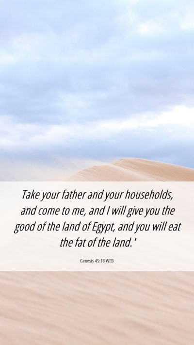 Picture 06 - Genesis 45:18 WEB Mobile Phone Wallpaper - Take your father and your households, and come to - Mobile Bible Verse Wallpaper