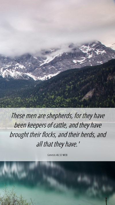 Picture 06 - Genesis 46:32 WEB Mobile Phone Wallpaper - These men are shepherds, for they have been - Mobile Bible Verse Wallpaper