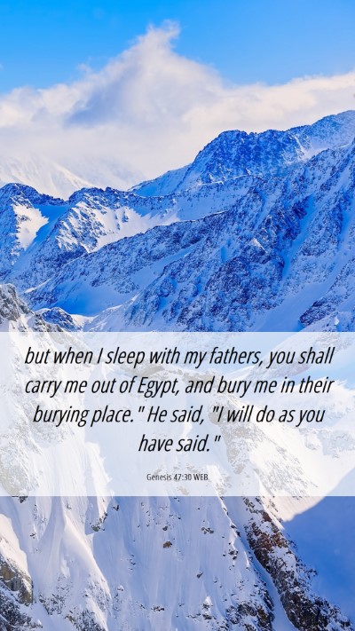 Picture 06 - Genesis 47:30 WEB Mobile Phone Wallpaper - but when I sleep with my fathers, you shall carry - Mobile Bible Verse Wallpaper