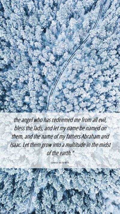 Picture 06 - Genesis 48:16 WEB Mobile Phone Wallpaper - the angel who has redeemed me from all evil, - Mobile Bible Verse Wallpaper