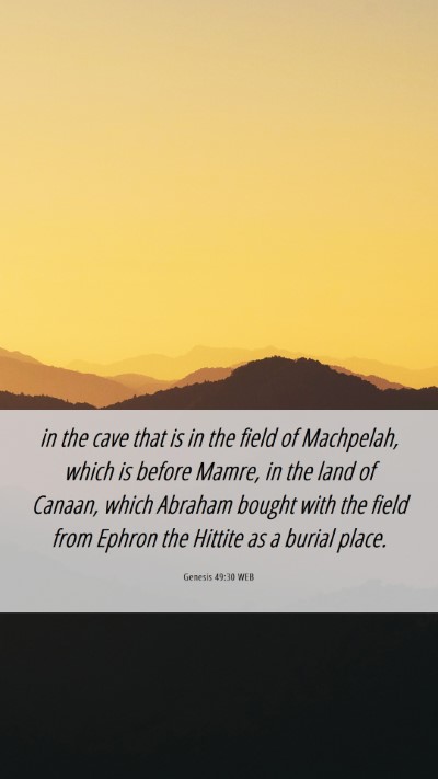 Picture 06 - Genesis 49:30 WEB Mobile Phone Wallpaper - in the cave that is in the field of Machpelah, - Mobile Bible Verse Wallpaper