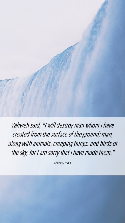 Picture 06 - Genesis 6:7 WEB Mobile Phone Wallpaper - Yahweh said, 