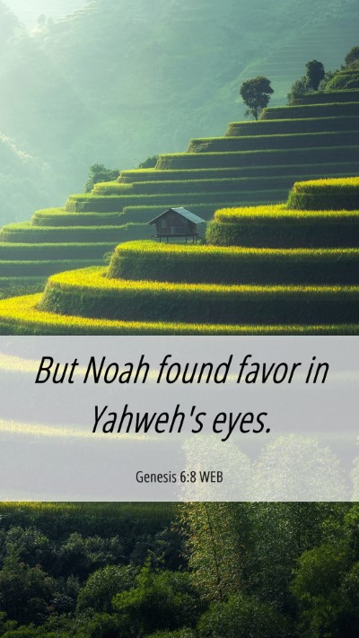 Picture 06 - Genesis 6:8 WEB Mobile Phone Wallpaper - But Noah found favor in Yahweh's - Mobile Bible Verse Wallpaper