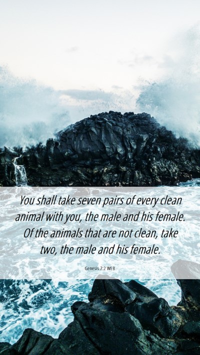 Picture 06 - Genesis 7:2 WEB Mobile Phone Wallpaper - You shall take seven pairs of every clean animal - Mobile Bible Verse Wallpaper