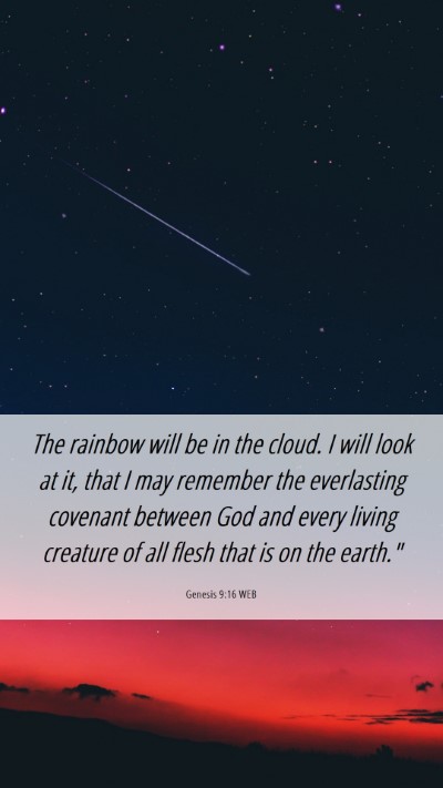 Picture 06 - Genesis 9:16 WEB Mobile Phone Wallpaper - The rainbow will be in the cloud. I will look at - Mobile Bible Verse Wallpaper