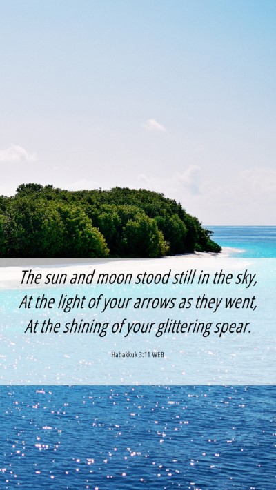 Picture 06 - Habakkuk 3:11 WEB Mobile Phone Wallpaper - The sun and moon stood still in the sky, At the - Mobile Bible Verse Wallpaper