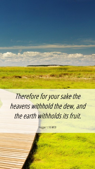 Picture 06 - Haggai 1:10 WEB Mobile Phone Wallpaper - Therefore for your sake the heavens withhold the - Mobile Bible Verse Wallpaper