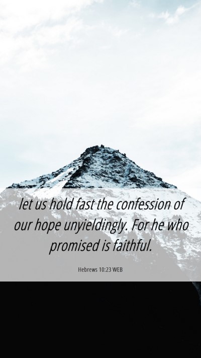 Picture 06 - Hebrews 10:23 WEB Mobile Phone Wallpaper - let us hold fast the confession of our hope - Mobile Bible Verse Wallpaper