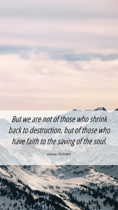 Picture 06 - Hebrews 10:39 WEB Mobile Phone Wallpaper - But we are not of those who shrink back to - Mobile Bible Verse Wallpaper