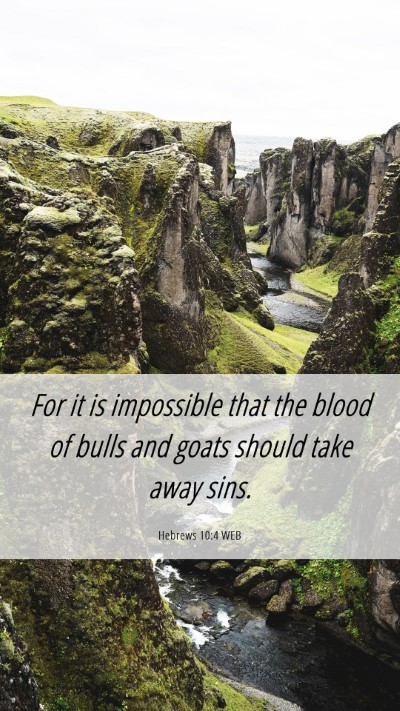 Picture 06 - Hebrews 10:4 WEB Mobile Phone Wallpaper - For it is impossible that the blood of bulls and - Mobile Bible Verse Wallpaper