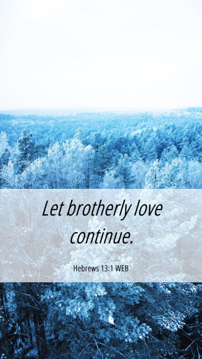 Picture 06 - Hebrews 13:1 WEB Mobile Phone Wallpaper - Let brotherly love - Mobile Bible Verse Wallpaper