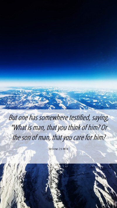 Picture 06 - Hebrews 2:6 WEB Mobile Phone Wallpaper - But one has somewhere testified, saying, 