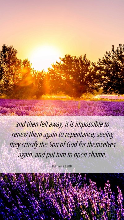 Picture 06 - Hebrews 6:6 WEB Mobile Phone Wallpaper - and then fell away, it is impossible to renew - Mobile Bible Verse Wallpaper