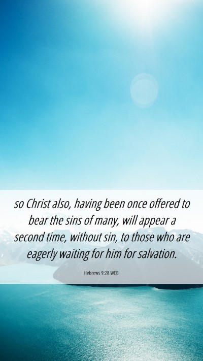 Picture 06 - Hebrews 9:28 WEB Mobile Phone Wallpaper - so Christ also, having been once offered to bear - Mobile Bible Verse Wallpaper