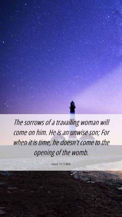 Picture 06 - Hosea 13:13 WEB Mobile Phone Wallpaper - The sorrows of a travailing woman will come on - Mobile Bible Verse Wallpaper
