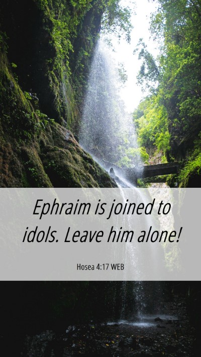 Picture 06 - Hosea 4:17 WEB Mobile Phone Wallpaper - Ephraim is joined to idols. Leave him - Mobile Bible Verse Wallpaper