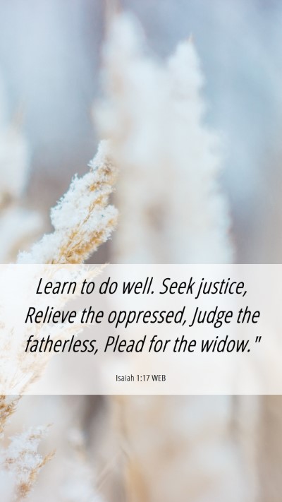 Picture 06 - Isaiah 1:17 WEB Mobile Phone Wallpaper - Learn to do well. Seek justice, Relieve the - Mobile Bible Verse Wallpaper