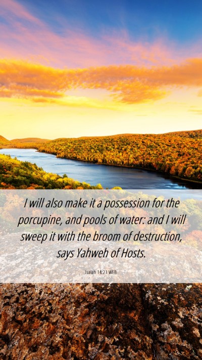 Picture 06 - Isaiah 14:23 WEB Mobile Phone Wallpaper - I will also make it a possession for the - Mobile Bible Verse Wallpaper