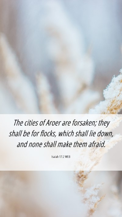 Picture 06 - Isaiah 17:2 WEB Mobile Phone Wallpaper - The cities of Aroer are forsaken; they shall be - Mobile Bible Verse Wallpaper