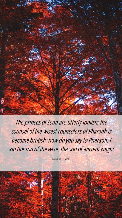 Picture 06 - Isaiah 19:11 WEB Mobile Phone Wallpaper - The princes of Zoan are utterly foolish; the - Mobile Bible Verse Wallpaper