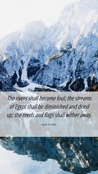 Picture 06 - Isaiah 19:6 WEB Mobile Phone Wallpaper - The rivers shall become foul; the streams of - Mobile Bible Verse Wallpaper