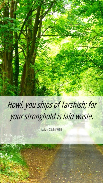 Picture 06 - Isaiah 23:14 WEB Mobile Phone Wallpaper - Howl, you ships of Tarshish; for your stronghold - Mobile Bible Verse Wallpaper