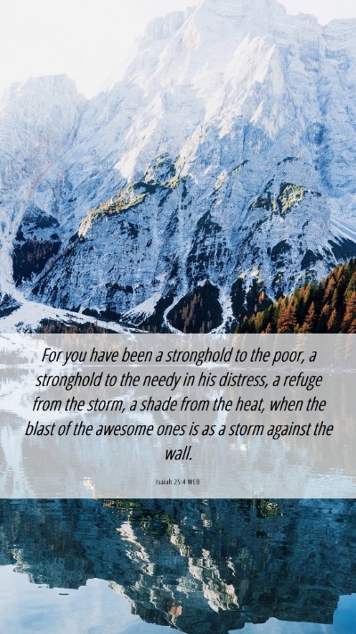 Picture 06 - Isaiah 25:4 WEB Mobile Phone Wallpaper - For you have been a stronghold to the poor, a - Mobile Bible Verse Wallpaper